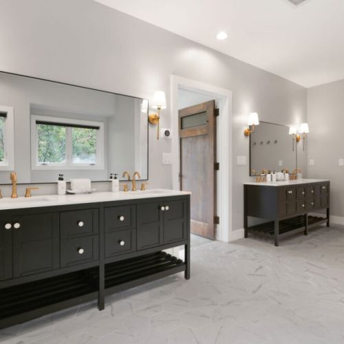 Bathroom for Bedroom 1 w/Double Vanity, Shower & Soaking Bathtub