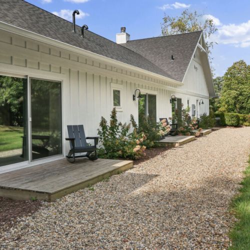 Gravel Walkway & Guest Room Porches